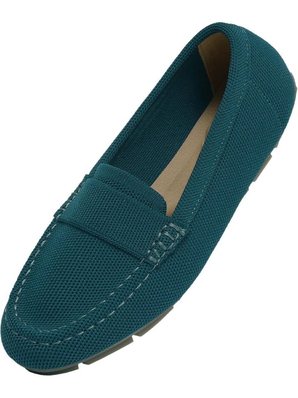 🆕Women's Dark Green Mesh fabric Loafer Shoes Comfortable Casual Flat Shoes